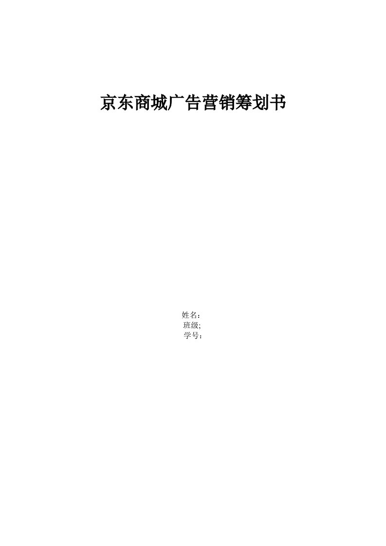 京东商城广告营销策划书