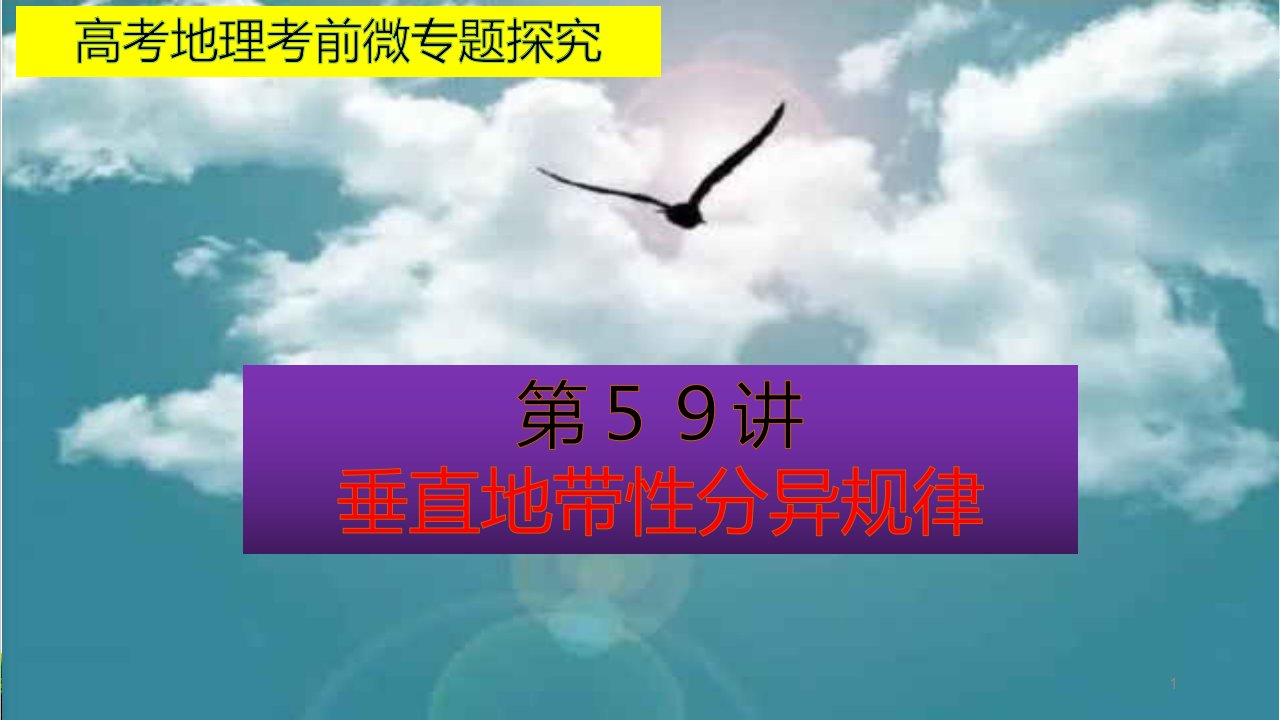 高考地理考前微专题探究59垂直地带性分异规律实用ppt课件