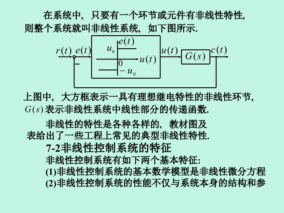 第7章非线性控制系统分析自动控制原理课件