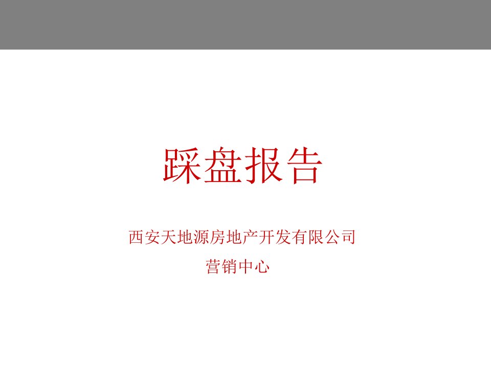 天地源房地产开发有限公司踩盘市场分析报告（PPT