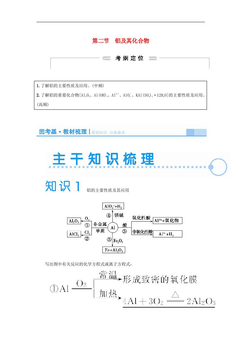 高考化学大一轮复习讲义（知识梳理