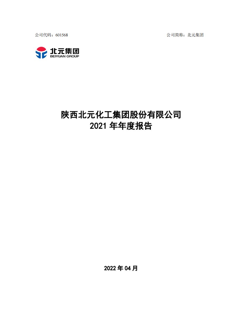 上交所-陕西北元化工集团股份有限公司2021年年度报告-20220419