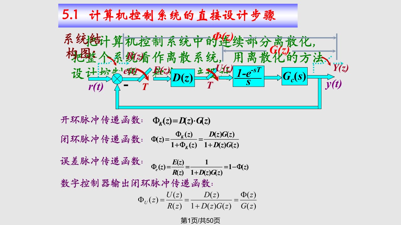 计算机控制系统最少拍计算PPT课件