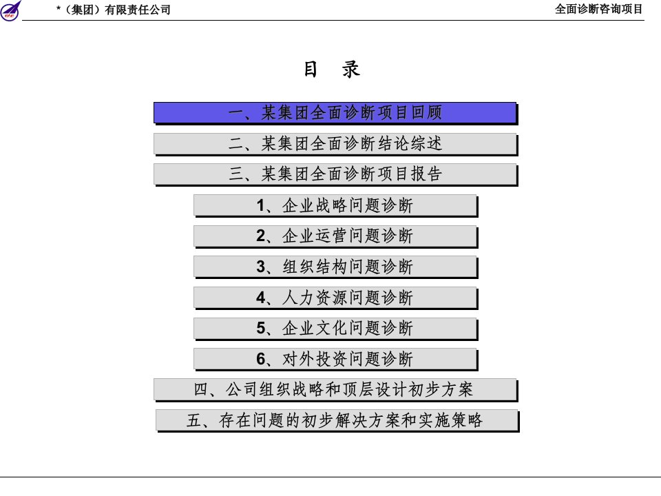 某集团公司全面诊断咨询项目