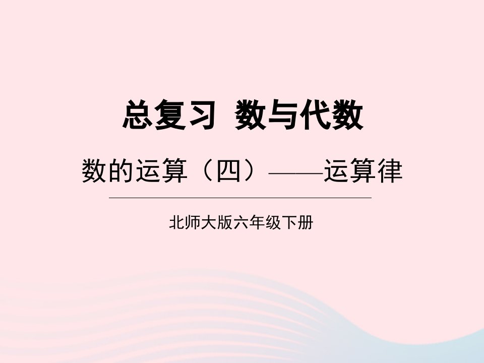 2023六年级数学下册总复习专题一数与代数第6课时数的运算四运算律课件北师大版