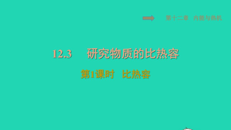 2021九年级物理上册第12章内能与热机12.3研究物质的比热容第1课时比热容习题课件新版粤教沪版