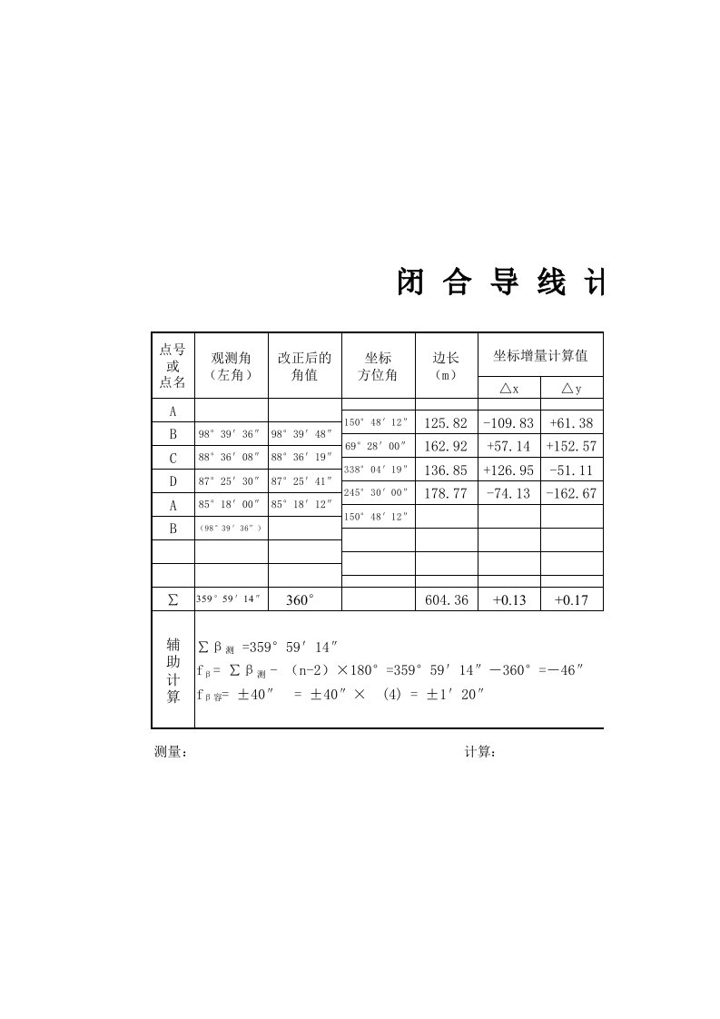 施工组织-导线测量