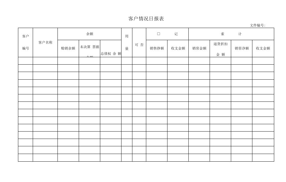 客户情况日报表