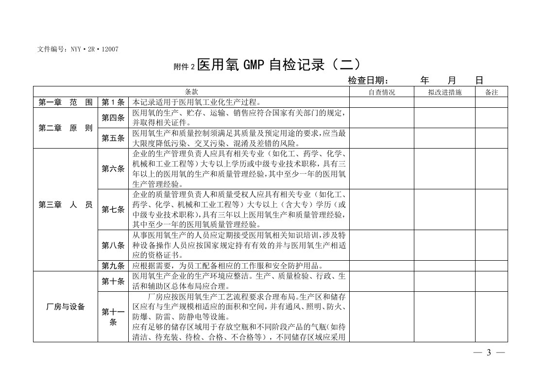 122医用氧自检记录