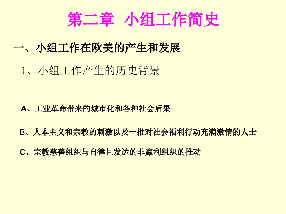 第二章小组工作简史