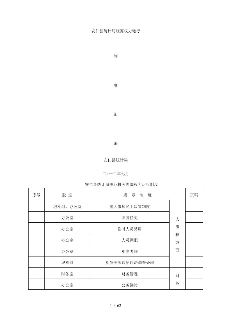 安仁县统计局规范权力运行