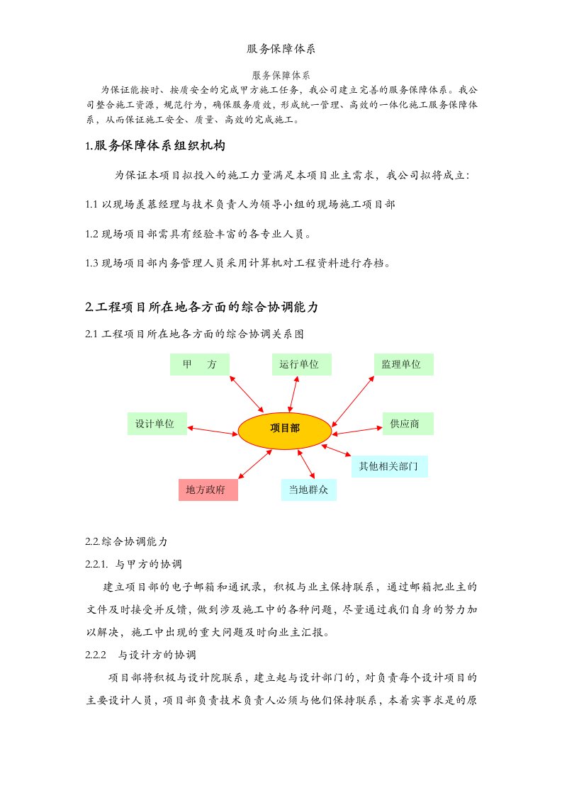 服务保障体系