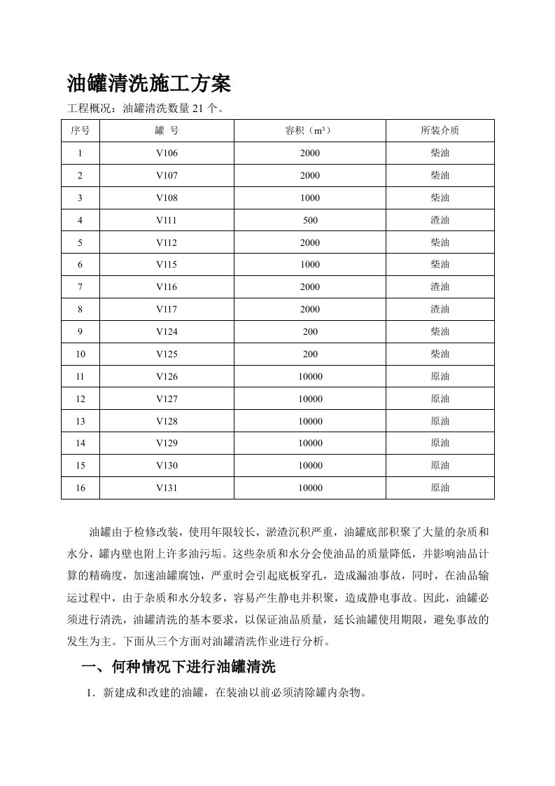 油罐清洗施工方案