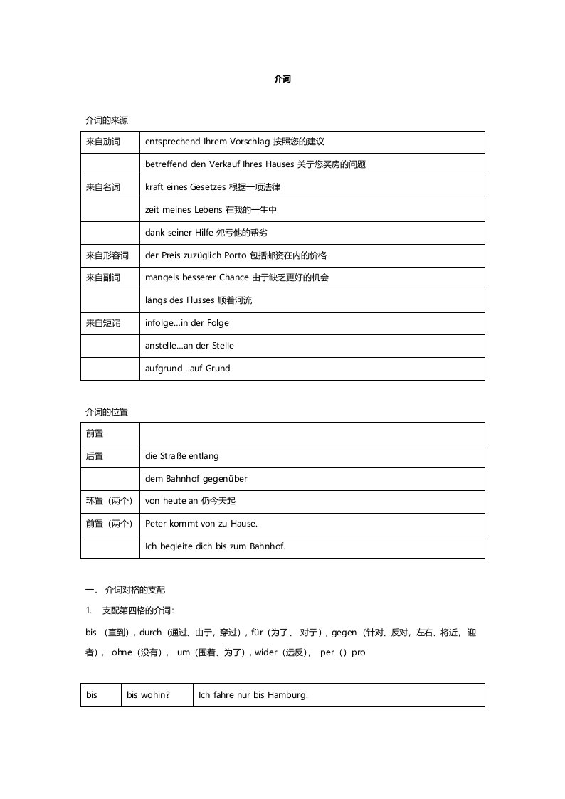 德语介词语法总结