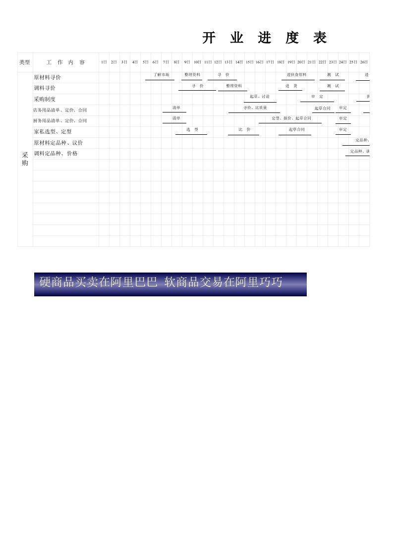 表格模板-采购进度表