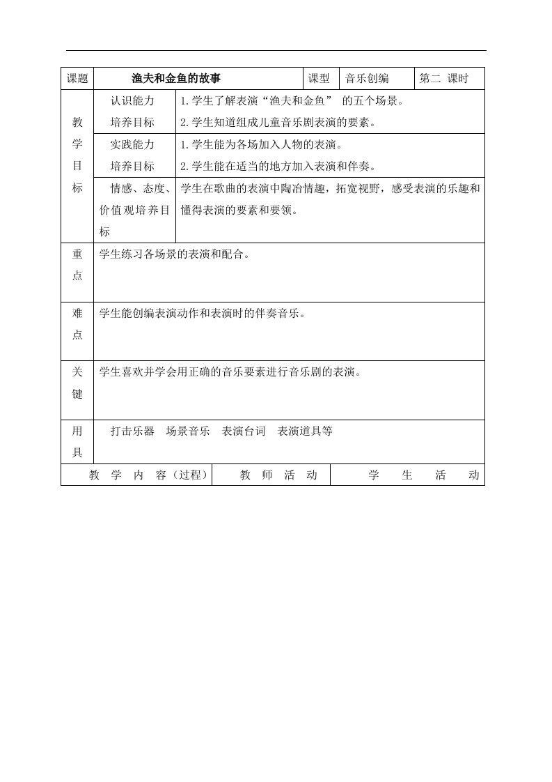 人教新课标五年级下册音乐教案