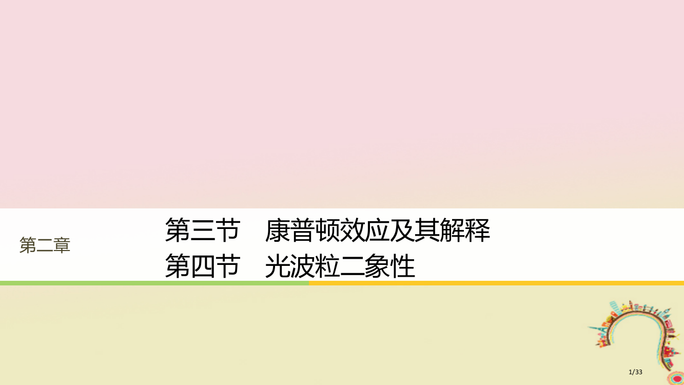 高中物理第二章波粒二象性第三节康普顿效应及其解释第四节光的波粒二象性同步备课省公开课一等奖新名师优质