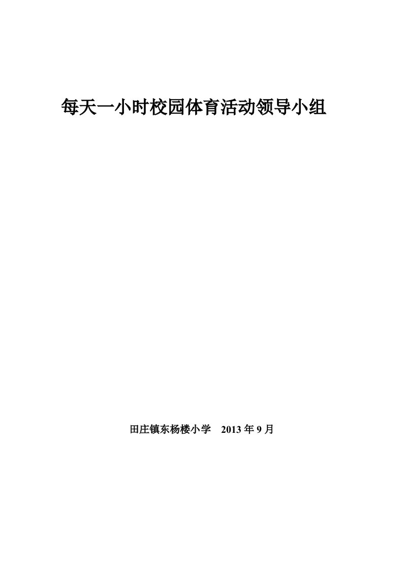 精选每天一小时校园体育活动领导小组