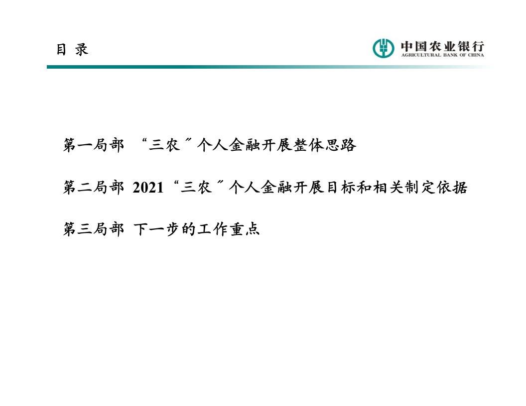 三农个人金融业务发展思路和工作安排