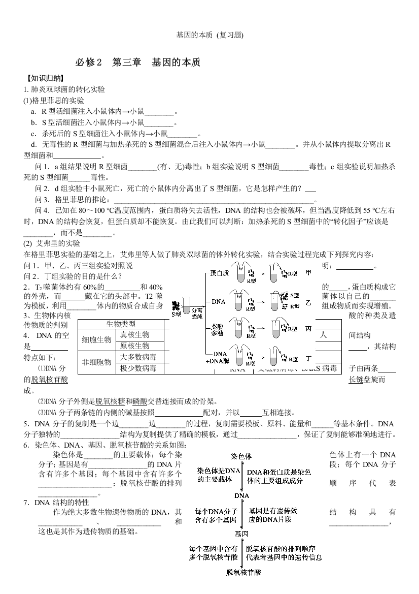 基因的本质-(复习题)