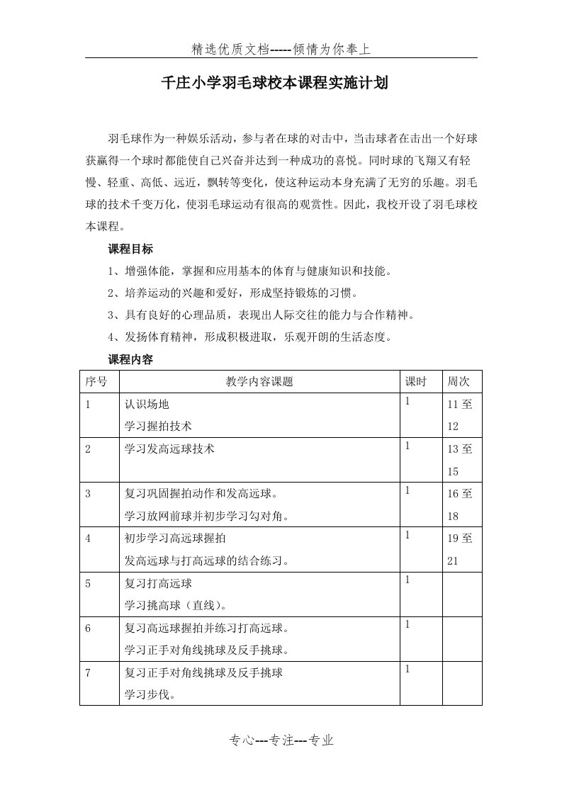 羽毛球校本课程计划(共2页)