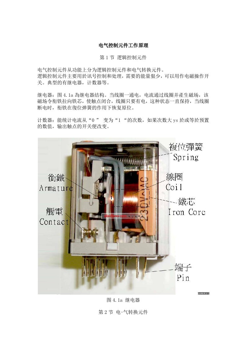 电气控制元件工作原理