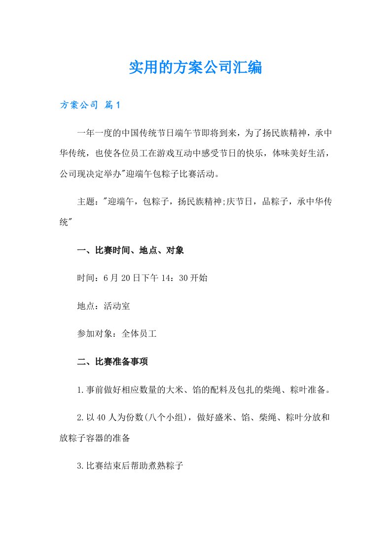 实用的方案公司汇编