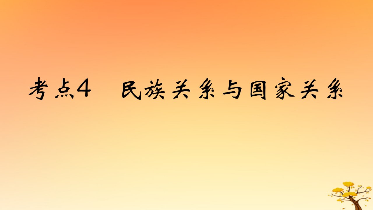 2025版高考历史一轮复习新题精练专题十三国家制度与社会治理考点4民族关系与国家关系基础知识课件