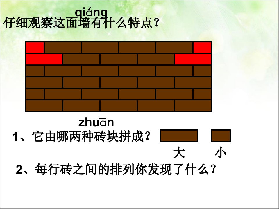 数学一年级下册第一单元《补墙问题》