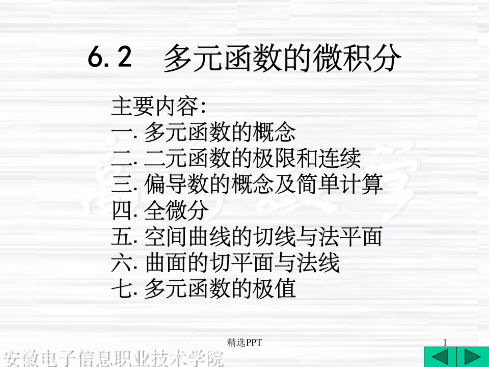 《多元函数的微积分》PPT课件