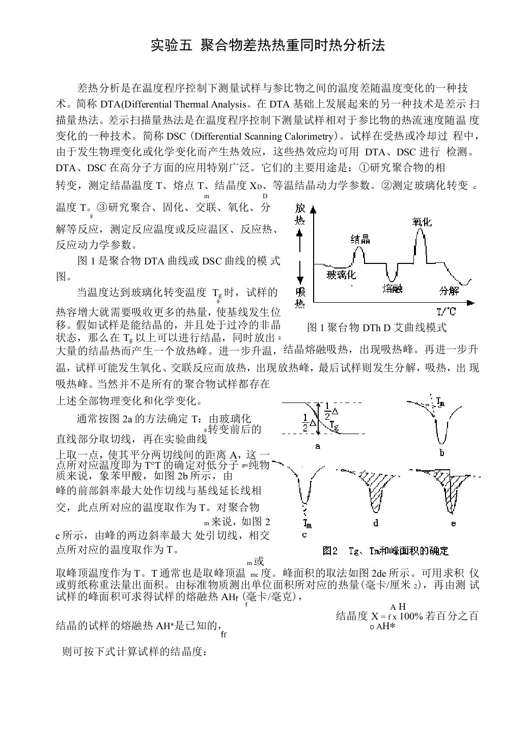 实验1聚合物的热分析