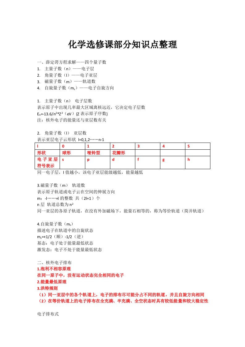 镇海中学理科学霸高中化学选修课知识点2014高考状元笔记