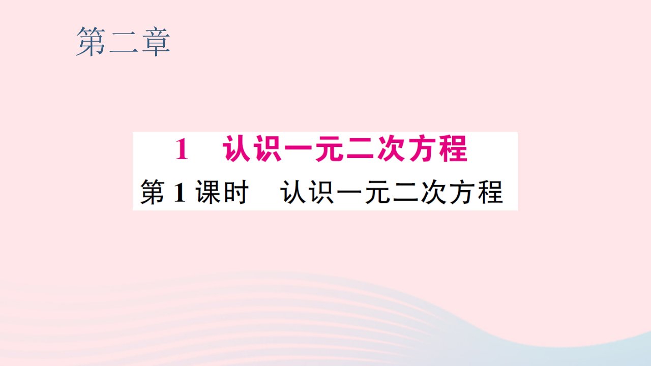 2023九年级数学上册第二章一元二次方程1认识一元二次方程第1课时认识一元二次方程预习作业课件新版北师大版