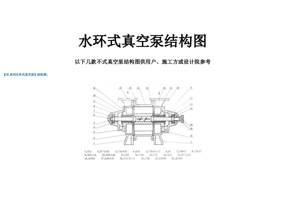 水环式真空泵结构图