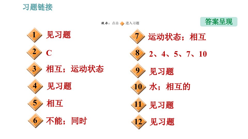 人教版八年级物理第7章7.1.2力的作用是相互的习题课件