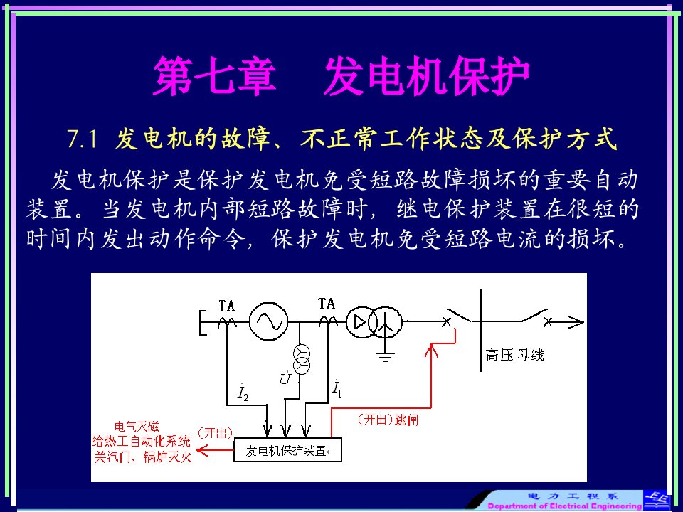 电力发电厂发电机保护