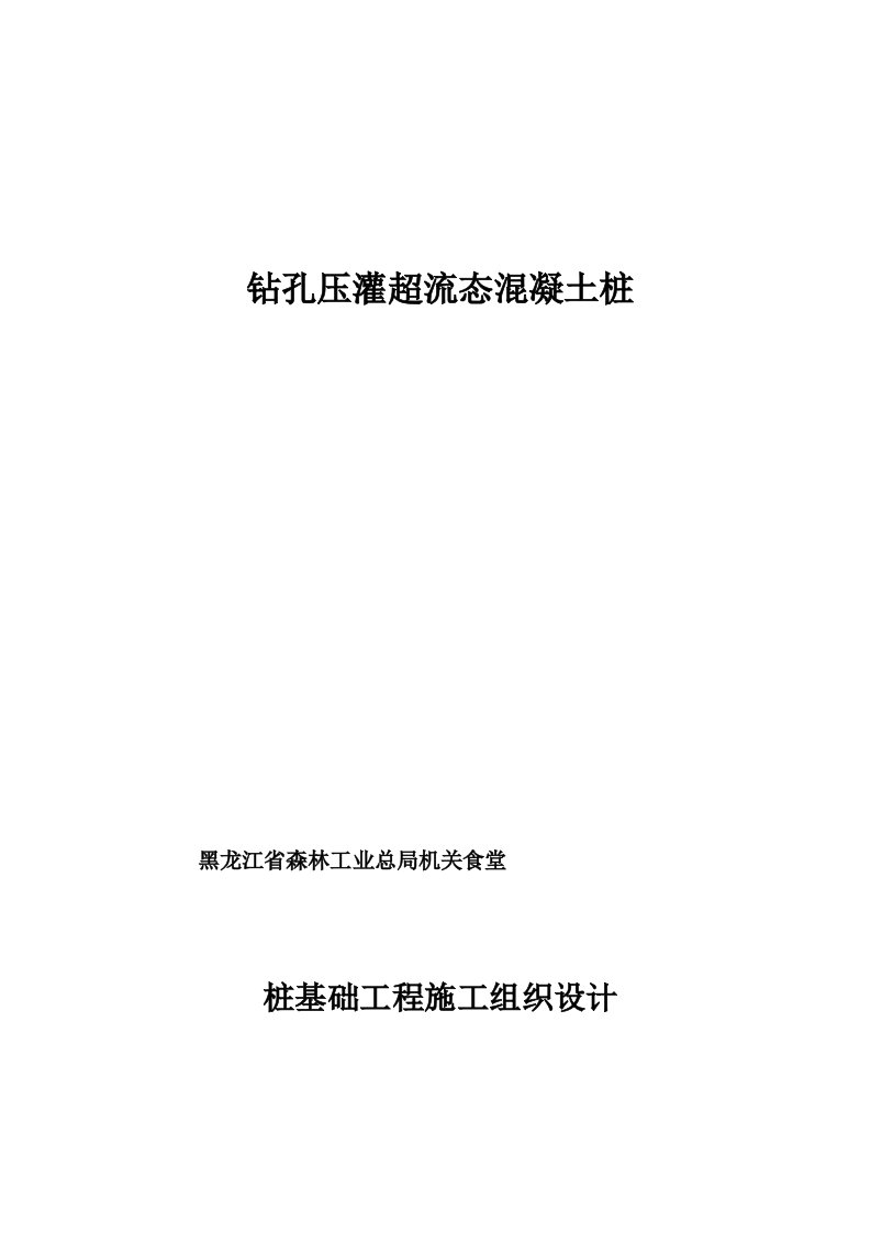 钻孔压灌超流态混凝土桩施工组织实施方案