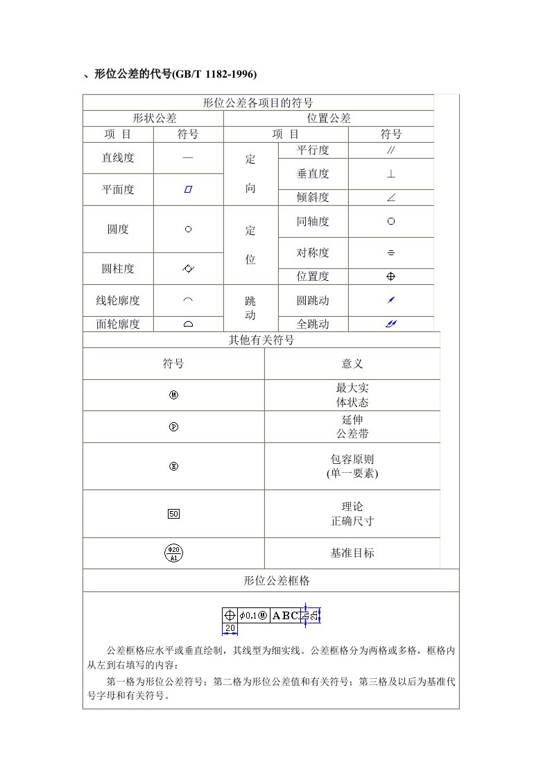 《形位公差的代号》word版