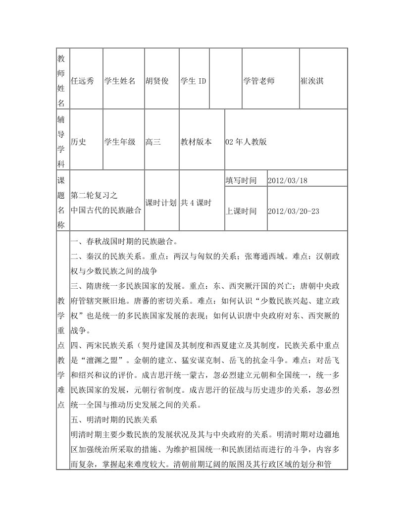 中国古代史部分+4+民族关系