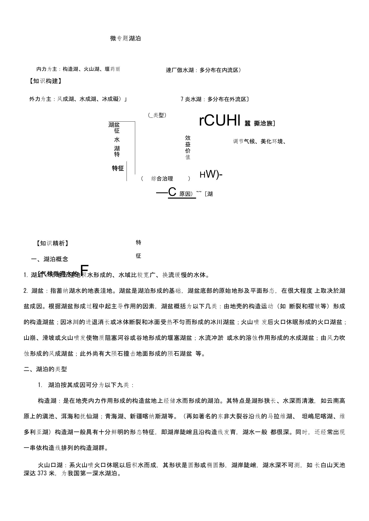 2019高考地理二轮复习微专题33湖泊探究与设计含解析