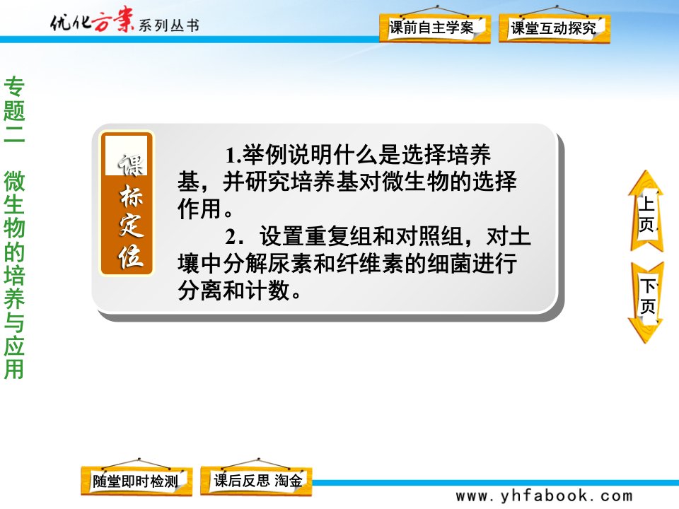 专题二课题2土壤中分解尿素的细菌的分离与计数