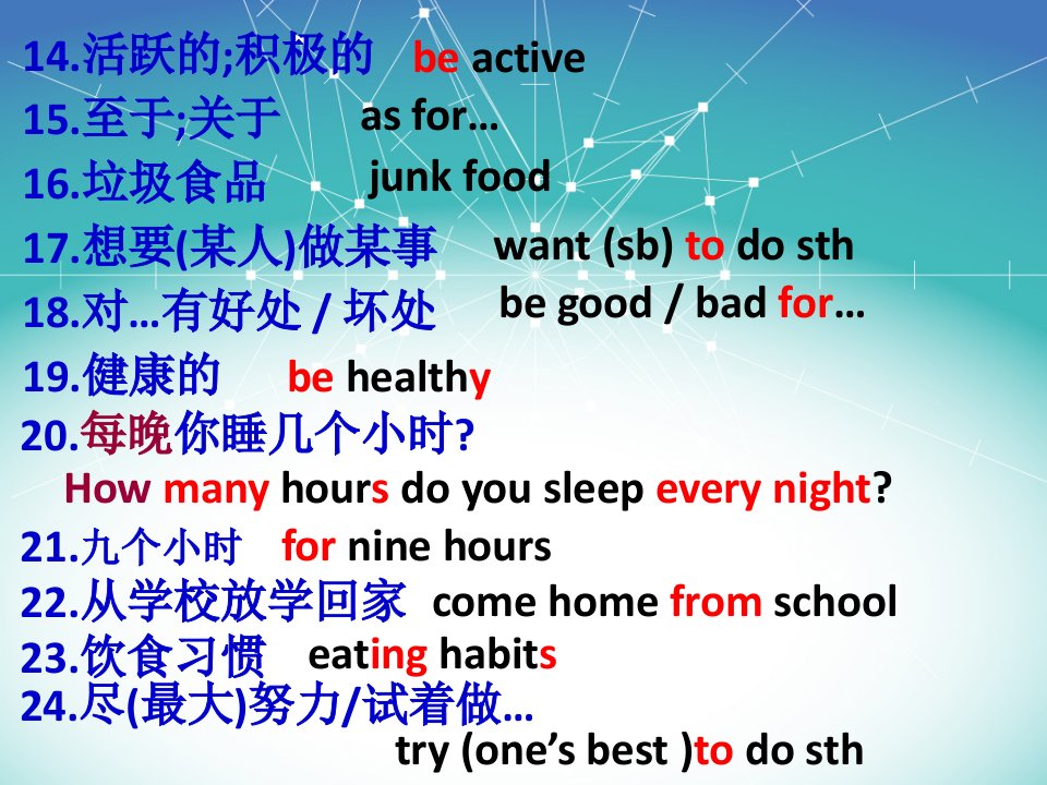 初二数学新人教版英语八上unit13总复习