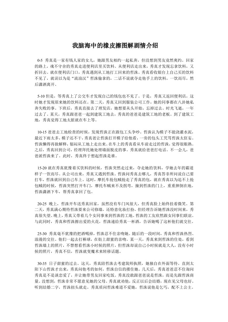 我脑海中的橡皮擦图解剧情介绍