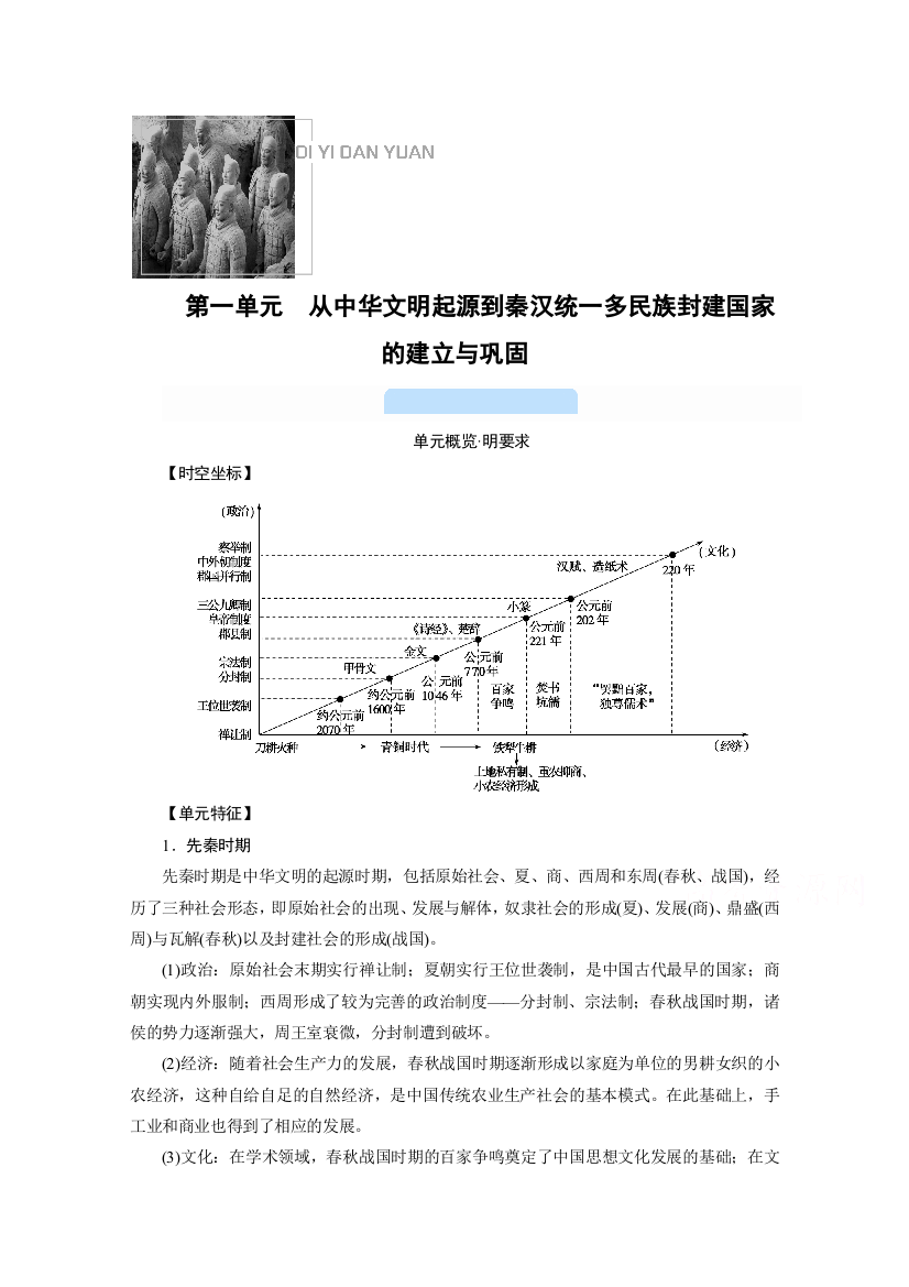 新教材2021-2022学年高中部编版历史必修中外历史纲要（上）学案：第1课　中华文明的起源与早期国家