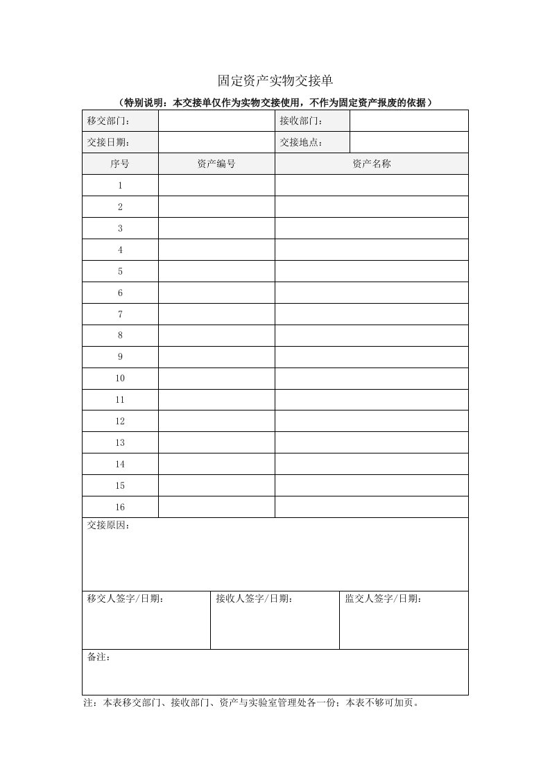 固定资产实物交接单.doc