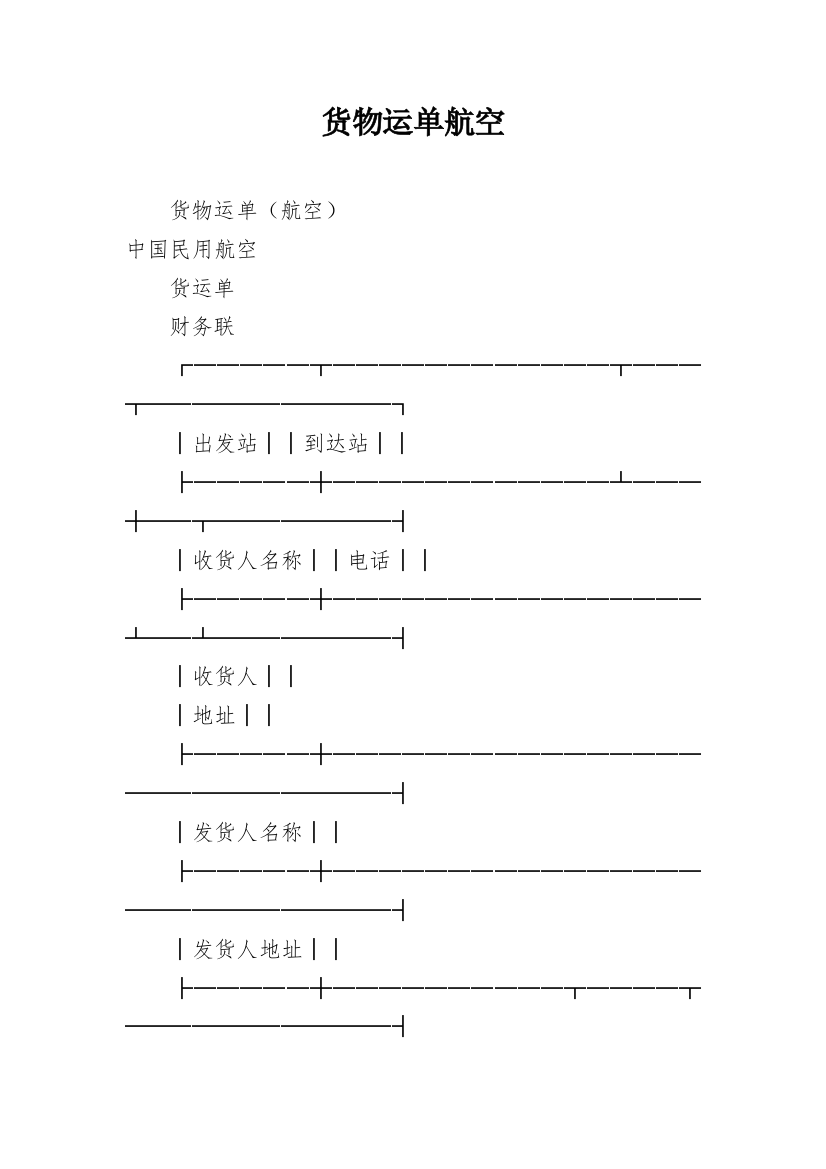 货物运单航空