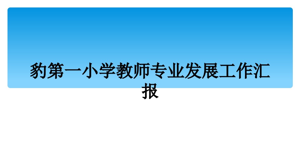 豹第一小学教师专业发展工作汇报