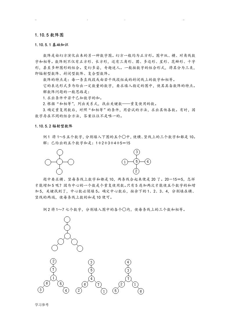 小学奥数16数阵图