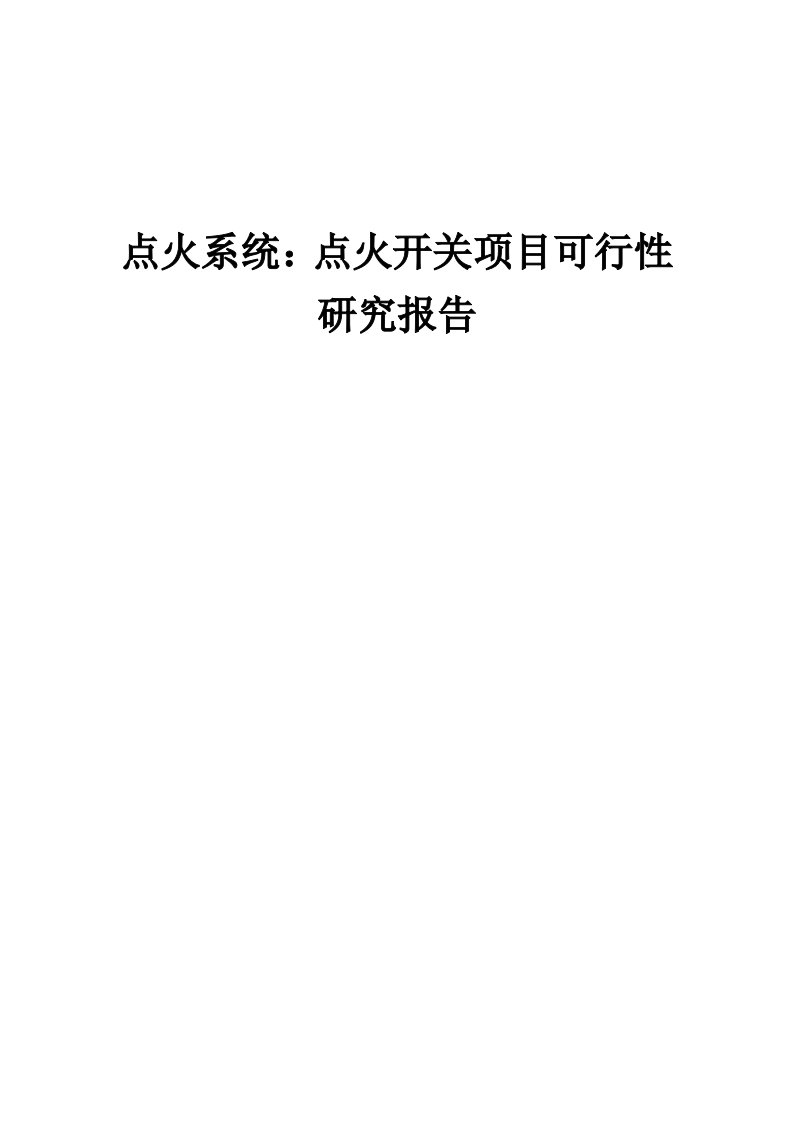 2024年点火系统：点火开关项目可行性研究报告