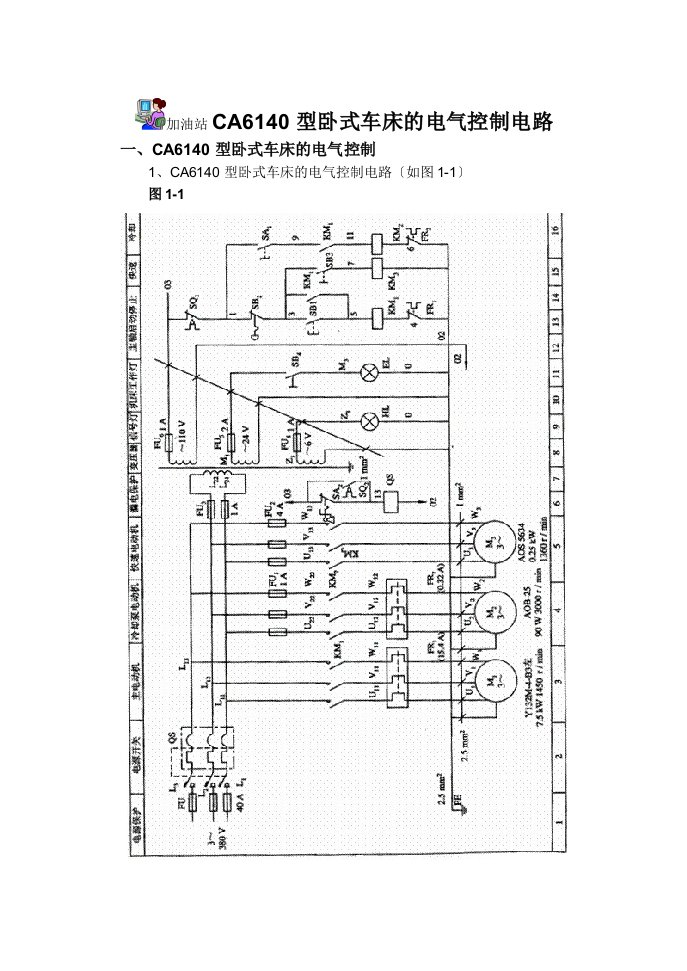 CA6140型卧式车床地电气控制电路